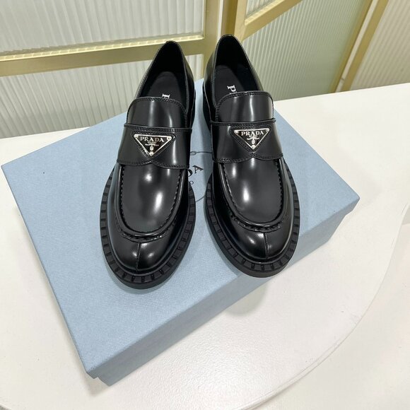 Prada monolith Brushed Leather Loafers - Picture 1 of 8